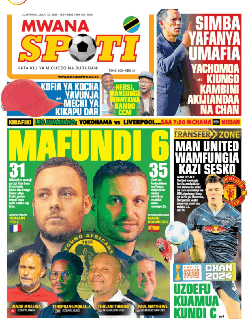 MAGAZETI YA MICHEZO LEO JUMATANO TAREHE 30-7-2025