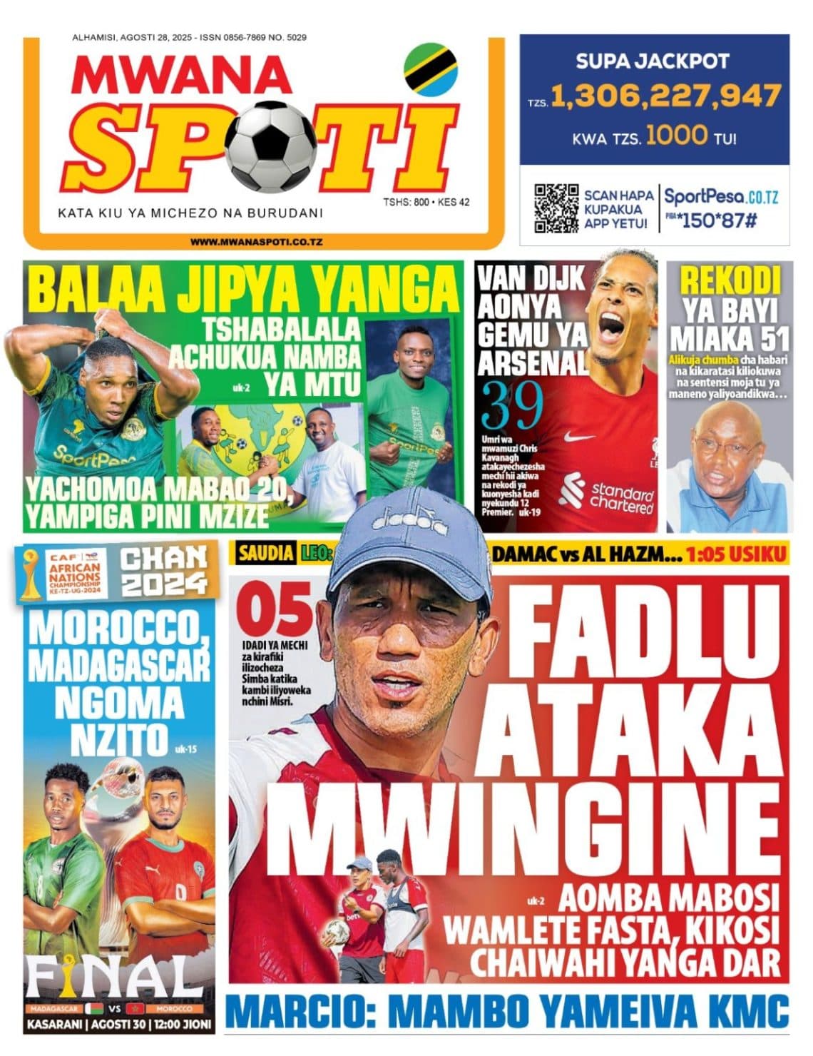 PITIA MAGAZETI YA MICHEZO LEO TAREHE 28 AGOSTI 2025