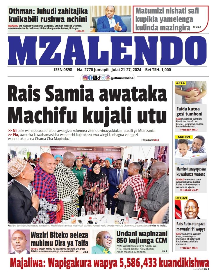 Magazeti Ya Tanzania leo July 21 2024