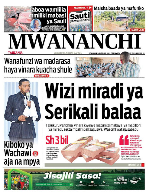 Magazeti ya leo august 5