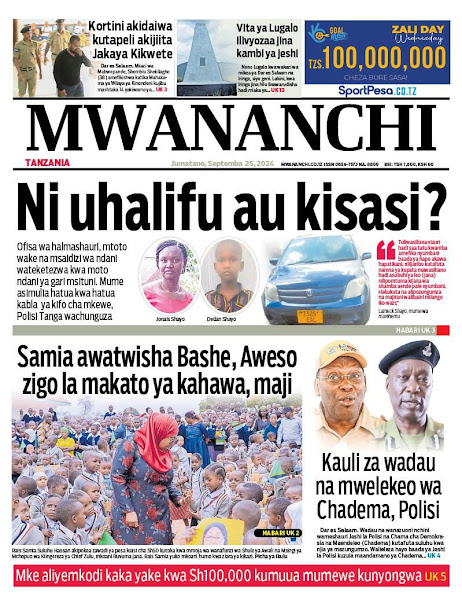 Pitia kurasa za magazeti ya Tanzania Kitaifa na kurasa za kimichezo, pamoja na gazeti la Michezo ya leo September 27, 2024 na ujipatie nakala yako kwa undani wa habari.