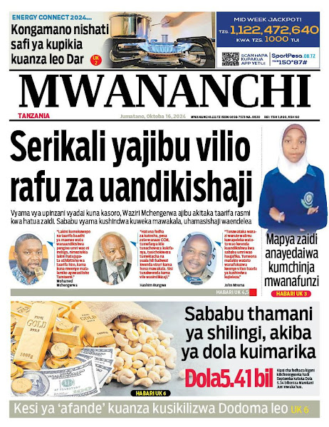 magazeti ya leo October 16 2024